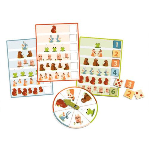Bingo 1,2,3 Números - Jogo de Associação, DJECO - O Gato das Fraldas