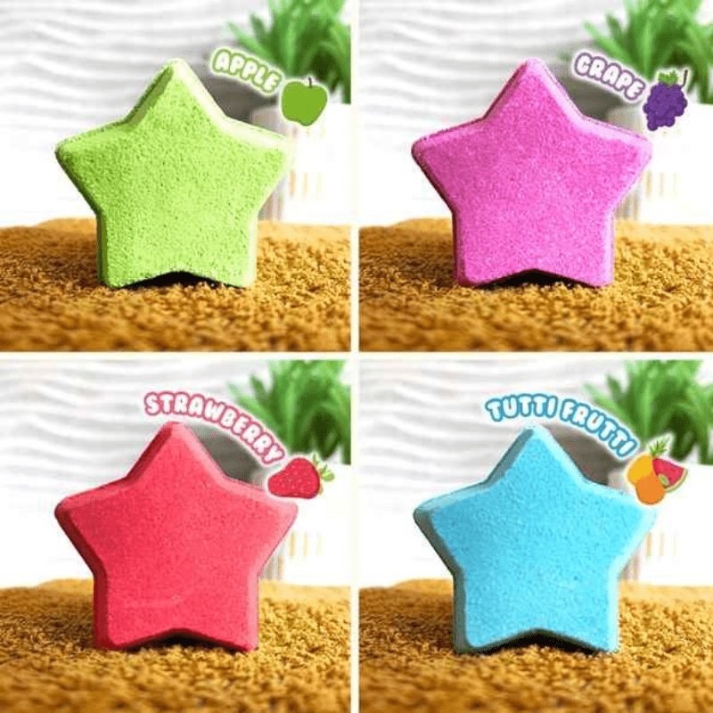 Bomba de banho Sensorial Baff Bombz, com cheiro, estrela, 4 und., Zimpli Kids - O Gato das Fraldas