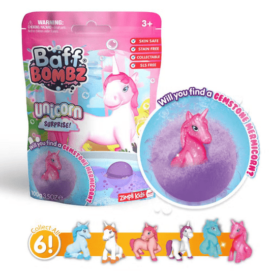 Bomba de banho Sensorial Baff Bombz, Unicórnio Surpresa - Zimpli Kids - O Gato das Fraldas