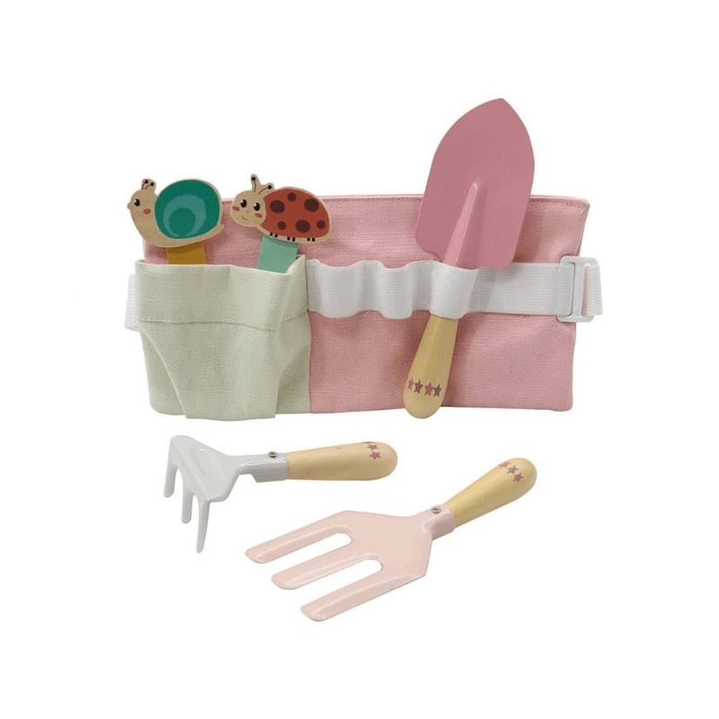 Conjunto de ferramentas de jardim em madeira com cinto para crianças, Andreu Toys - O Gato das Fraldas