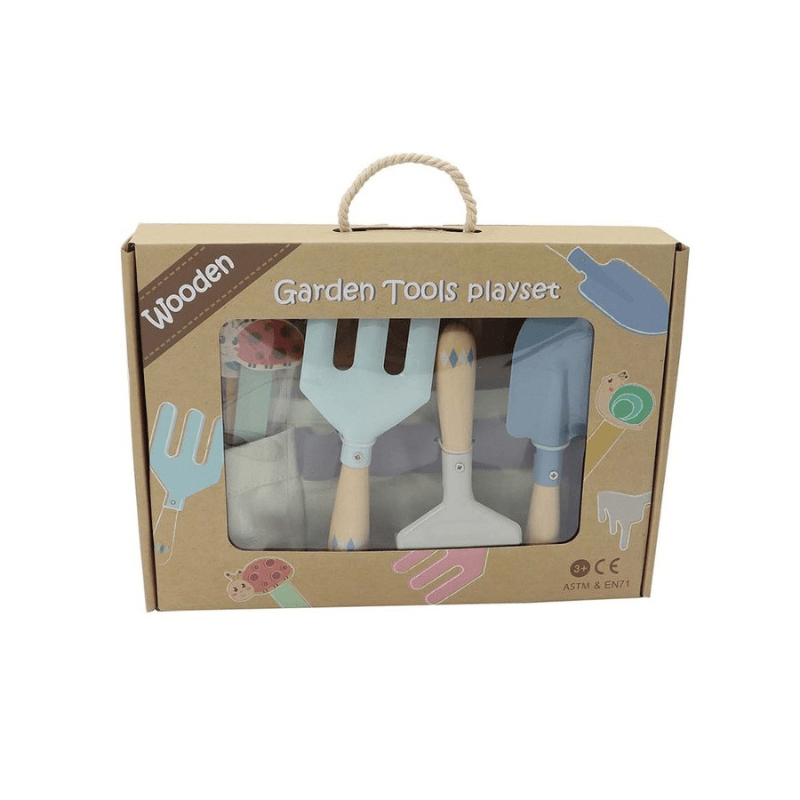 Conjunto de ferramentas de jardim em madeira com cinto para crianças, Andreu Toys - O Gato das Fraldas