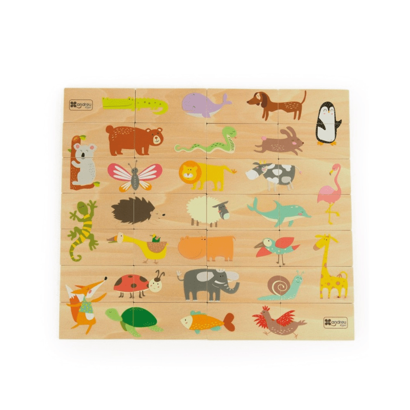 Domino Puzzle de madeira Animais Andreu Toys - O Gato das Fraldas