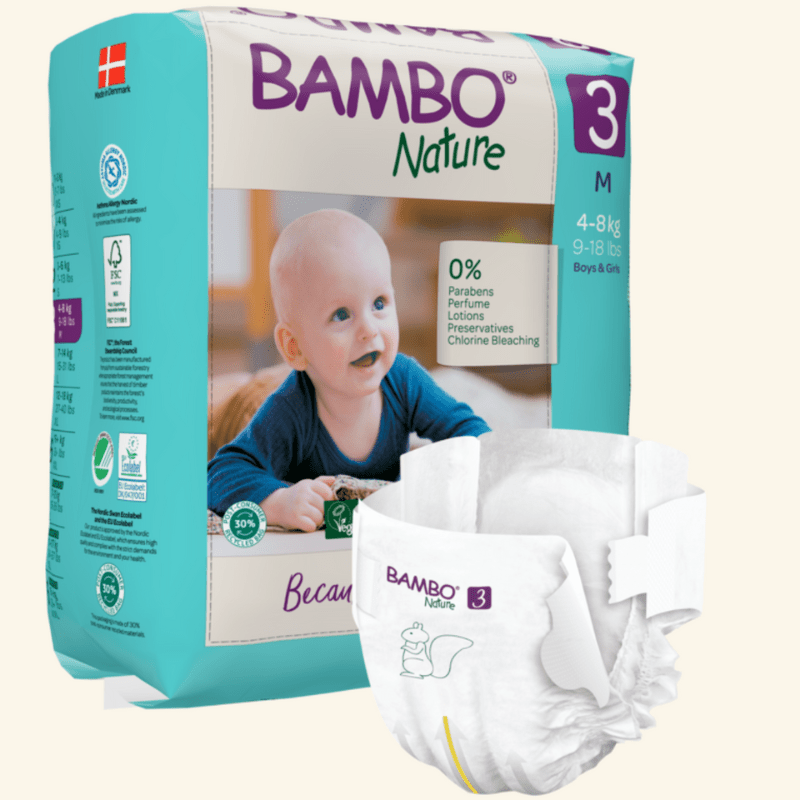 Fraldas T3, (4 - 8 kg), 28 unidades, Bambo Nature - O Gato das Fraldas