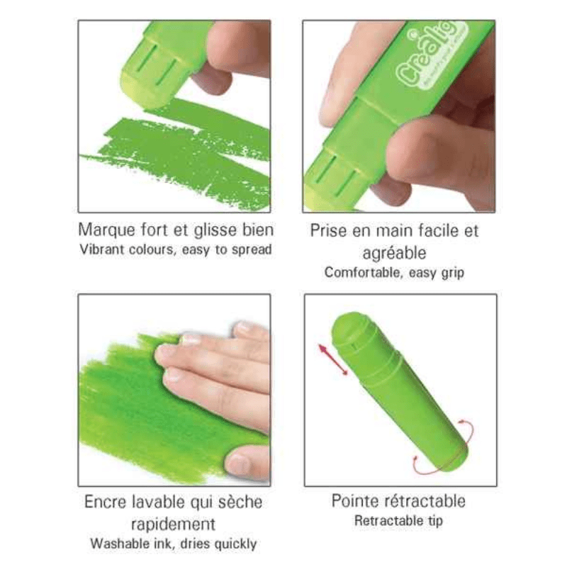 Guaches Sticks, 9 cores, Créa Lign' - O Gato das Fraldas