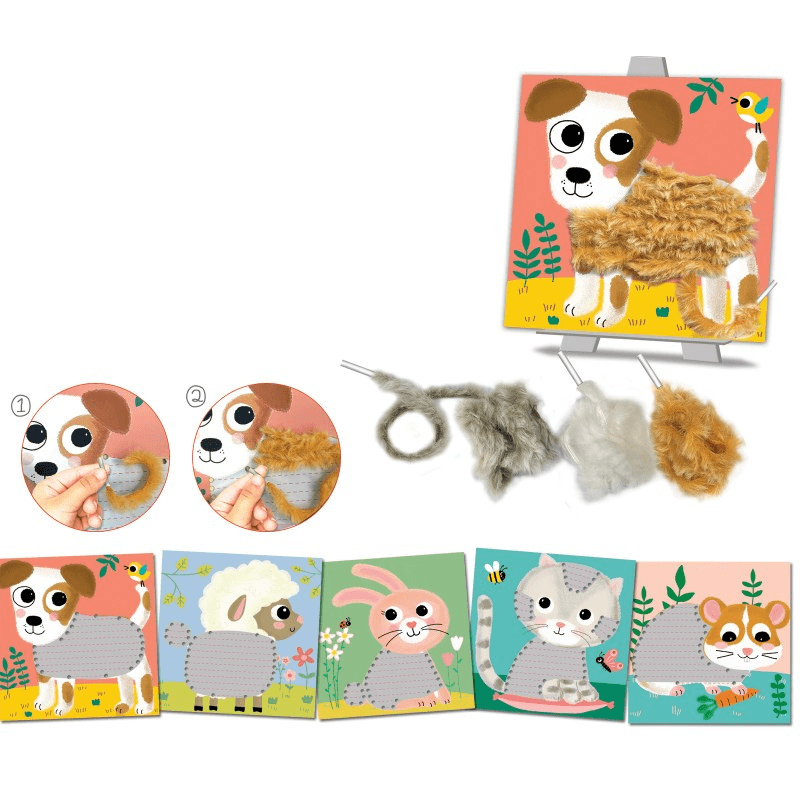 Jogo de enfiamentos com lã Créa Lign' - O Gato das Fraldas
