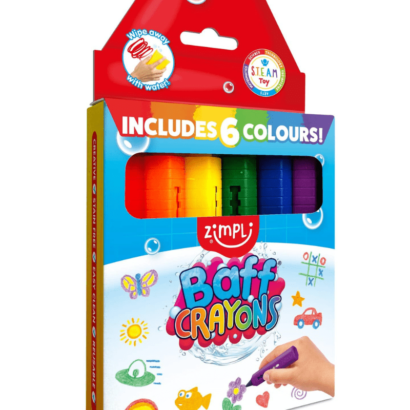 Lápis para Banho, Baff Crayons, 6 cores - Zimpli Kids - O Gato das Fraldas