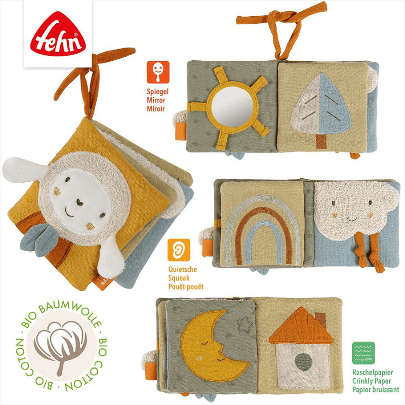 Livro de Tecido Sensorial, Ovelha – Fehn - O Gato das Fraldas