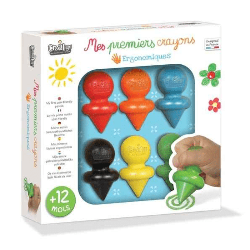 Os meus primeiros lápis cx c/6, com pega ergonômica, Créa Lign' - O Gato das Fraldas