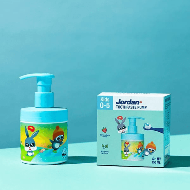 Pasta de Dentes Pump Infantil 0 - 5 anos 150ml, Jordan - O Gato das Fraldas