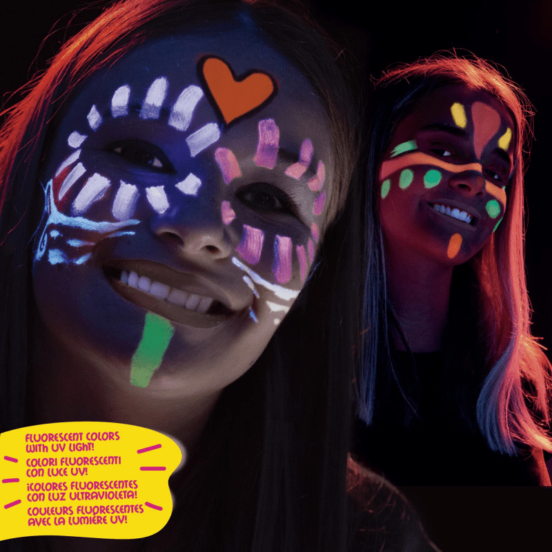 Pintura facial mask up Neon, 6 cores, Carioca - O Gato das Fraldas