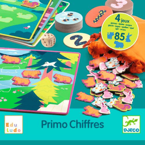 Primeiros Números - 4 Jogos para Descobrir os Números, DJECO - O Gato das Fraldas