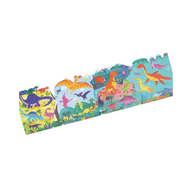 Puzzle 4 em 1 - Paraíso dos Dinossauros - O Gato das Fraldas