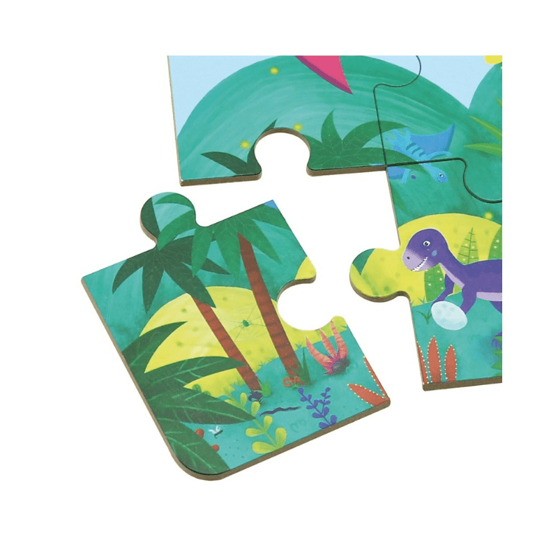 Puzzle 4 em 1 - Paraíso dos Dinossauros - O Gato das Fraldas