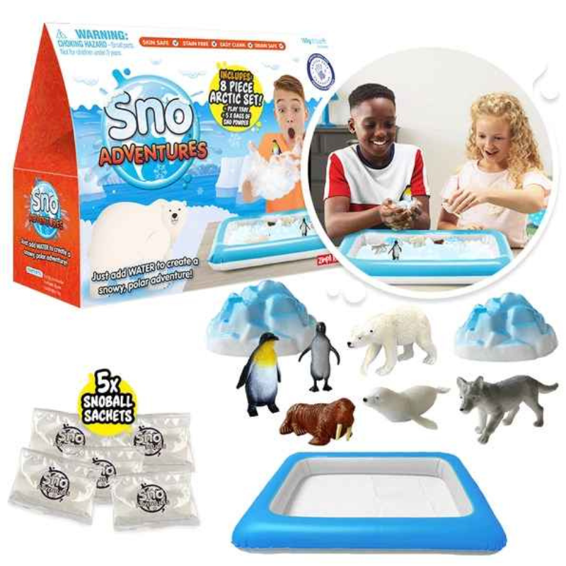 Atividade Sensorial Sno Adventure Artic com figuras da Zimpli Kids