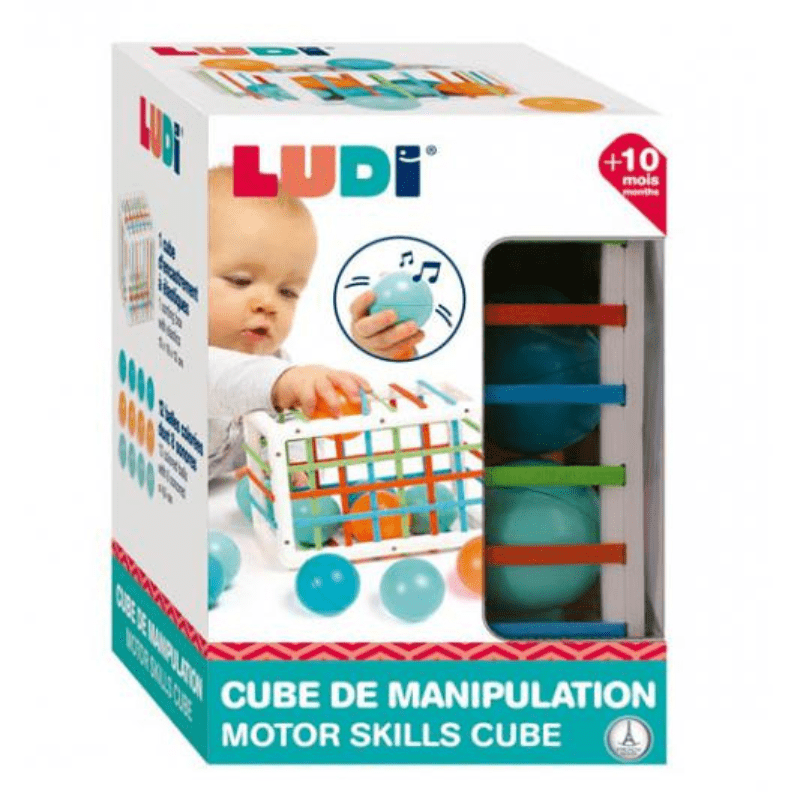 Atividade Sonora, Cubo de Manipulação c/ Bolas - Ludi - O Gato das Fraldas