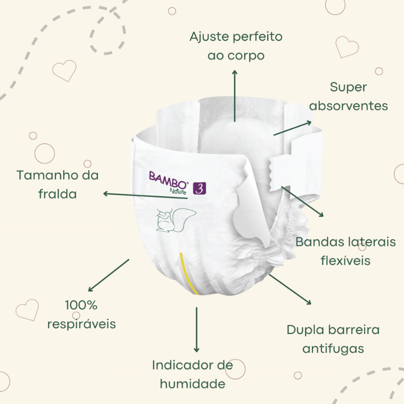 Bambo Nature Fraldas 3, (4 - 8 kg), 52 und, pack XL - O Gato das Fraldas