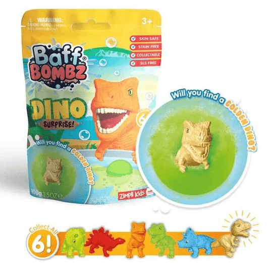 Bomba de banho Sensorial Baff Bombz, Dino Surpresa - Zimpli Kids - O Gato das Fraldas