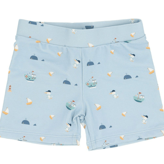 Calção de banho short Fishing Boat, com Proteção Solar, Monneka - O Gato das Fraldas