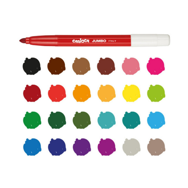 Canetas de Feltro Jumbo 24 Cores – Carioca