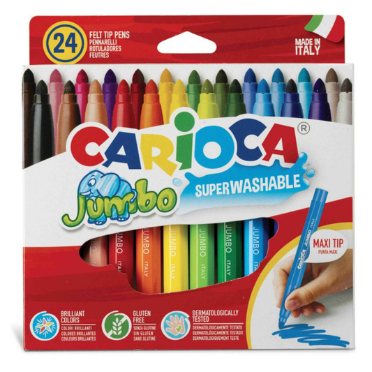 Canetas de Feltro Jumbo 24 Cores – Carioca