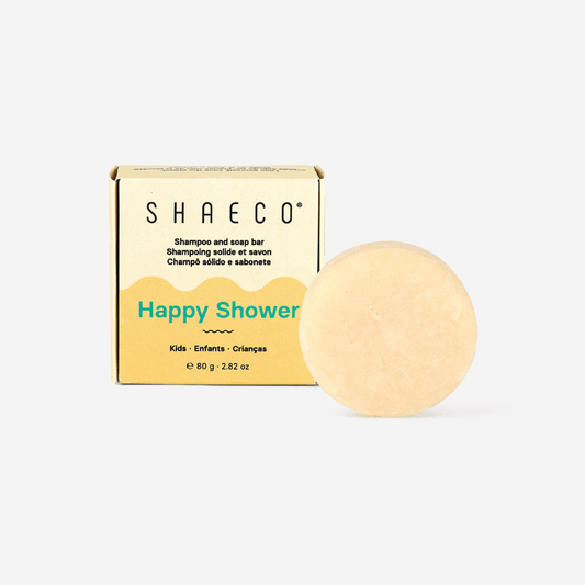 Champô sólido e Sabonete 2 em 1 para Crianças Happy Shower 80 g Shaeco - O Gato das Fraldas
