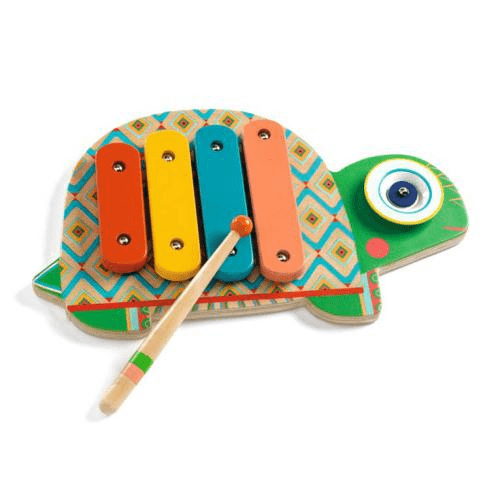 Címbalo e Xilofone Tartaruga - Instrumento musical, DJECO - O Gato das Fraldas