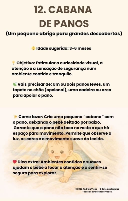 E - book 40 Atividades para o Primeiro Ano do Teu Bebé (0–12 meses) - O Gato das Fraldas