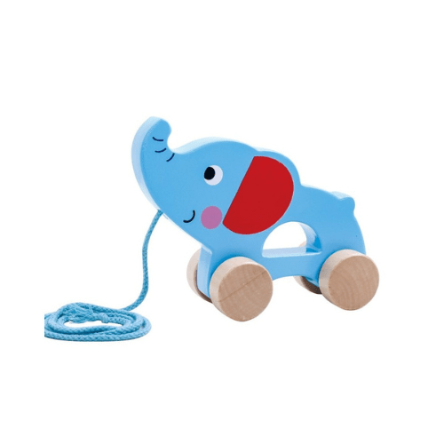 Elefante de madeira c/ corda - O Gato das Fraldas