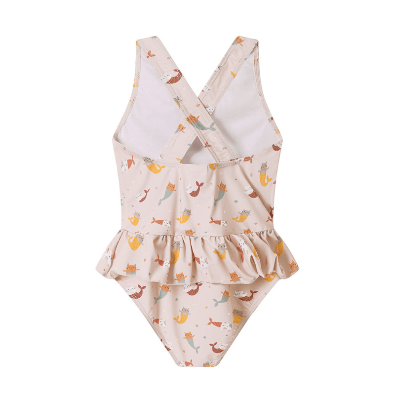 Fato de Banho Cruzado com Folhos Mermaid Cats UV50+ – Monnëka - O Gato das Fraldas