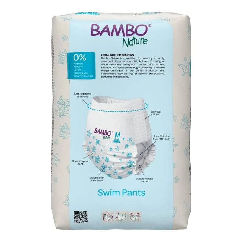Fraldas de Banho Bambo Nature T/M 12 un