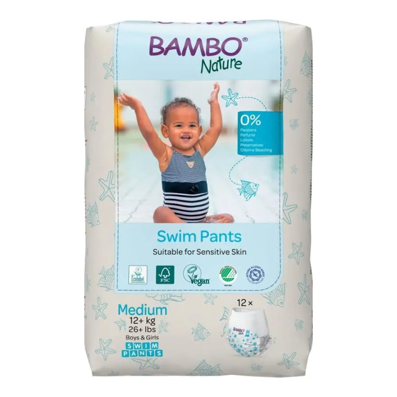 Fraldas de Banho Bambo Nature T/M 12 un