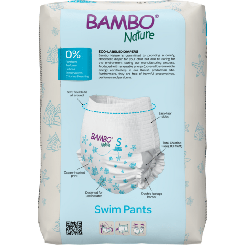 Fraldas de banho, T - S 7 - 12 kg, 12 und, Bambo Nature - O Gato das Fraldas