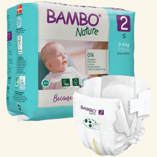 Fraldas T2, (3 - 6 kg), 30 unidades, Bambo Nature - O Gato das Fraldas
