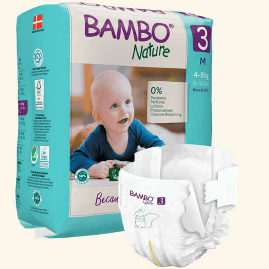 Fraldas T3, (4 - 8 kg), 28 unidades, Bambo Nature - O Gato das Fraldas