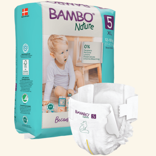 Fraldas T5, (12 - 18 kg), 22 unidades, Bambo Nature - O Gato das Fraldas