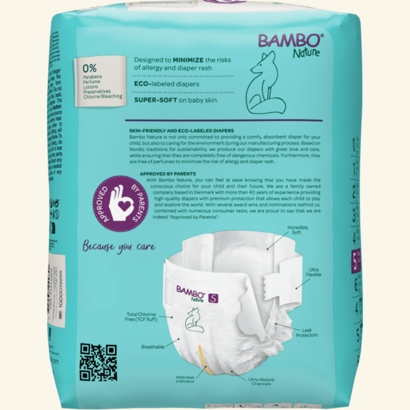 Fraldas T5, (12 - 18 kg), 22 unidades, Bambo Nature - O Gato das Fraldas