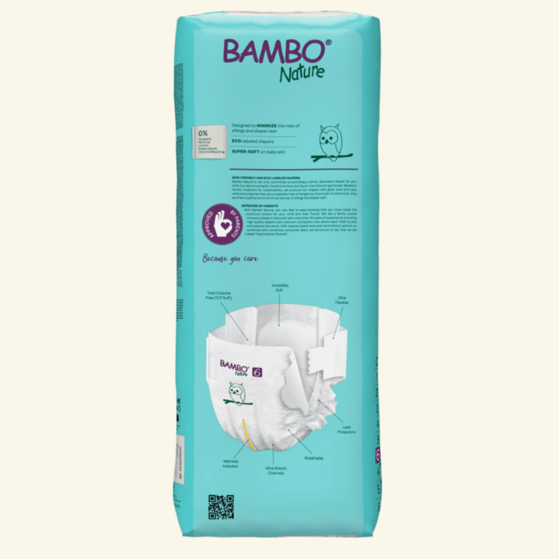 Fraldas T6, (+16 kg), 40 und, pack XL, Bambo Nature - O Gato das Fraldas