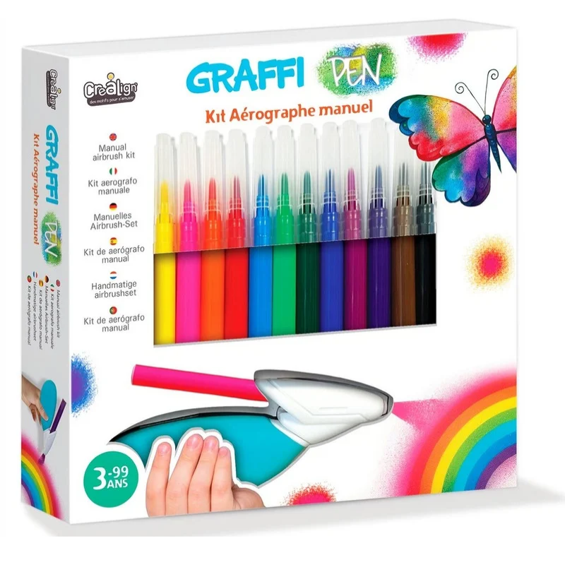 Kit Aerógrafo Graphi Pen + 12 Canetas – Créa Lign'