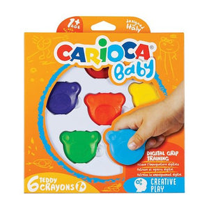 Lápis de Cera Teddy 6 Cores – Carioca Baby