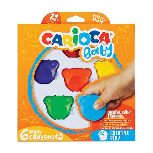 Lápis de cera Carioca Baby Teddy C/6 - O Gato das Fraldas