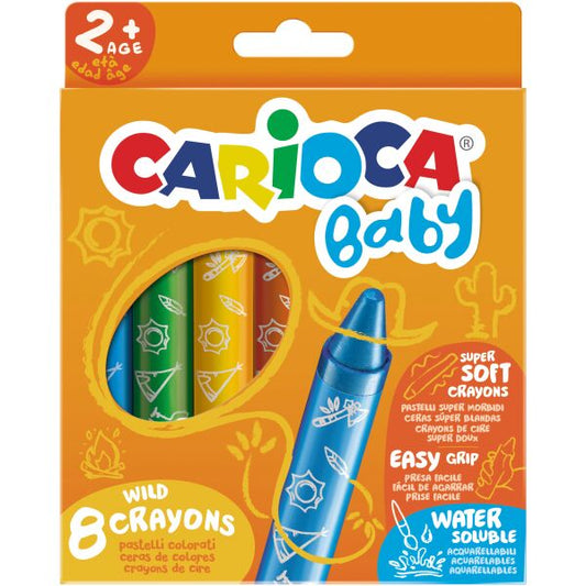 Lápis de cera Carioca Baby Wild Cx C/8 - O Gato das Fraldas