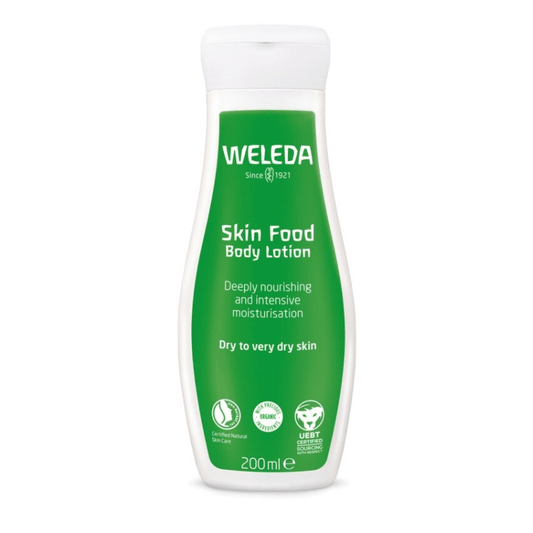Leite corporal SKinFood à base de plantas medicinais - 200 ml Weleda - O Gato das Fraldas