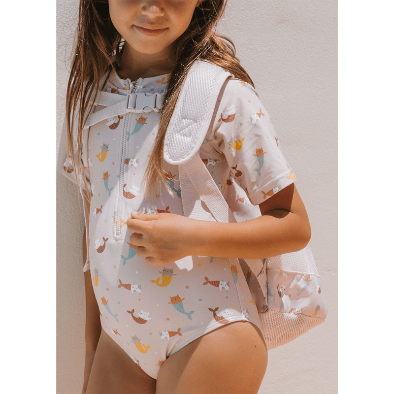 Mochila de Praia Infantil Anti Areia Monnëka Mermaid Cats - O Gato das Fraldas