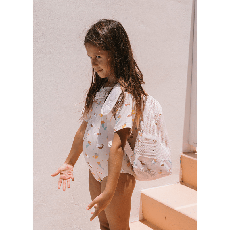 Mochila de Praia Infantil Anti Areia Monnëka Mermaid Cats - O Gato das Fraldas