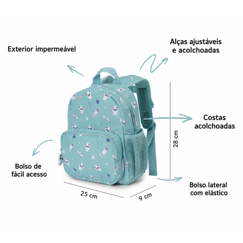 Mochila Infantil Pandas in Space – Tutete