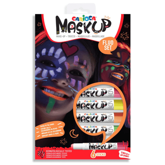 Pintura facial mask up Neon, 6 cores, Carioca - O Gato das Fraldas