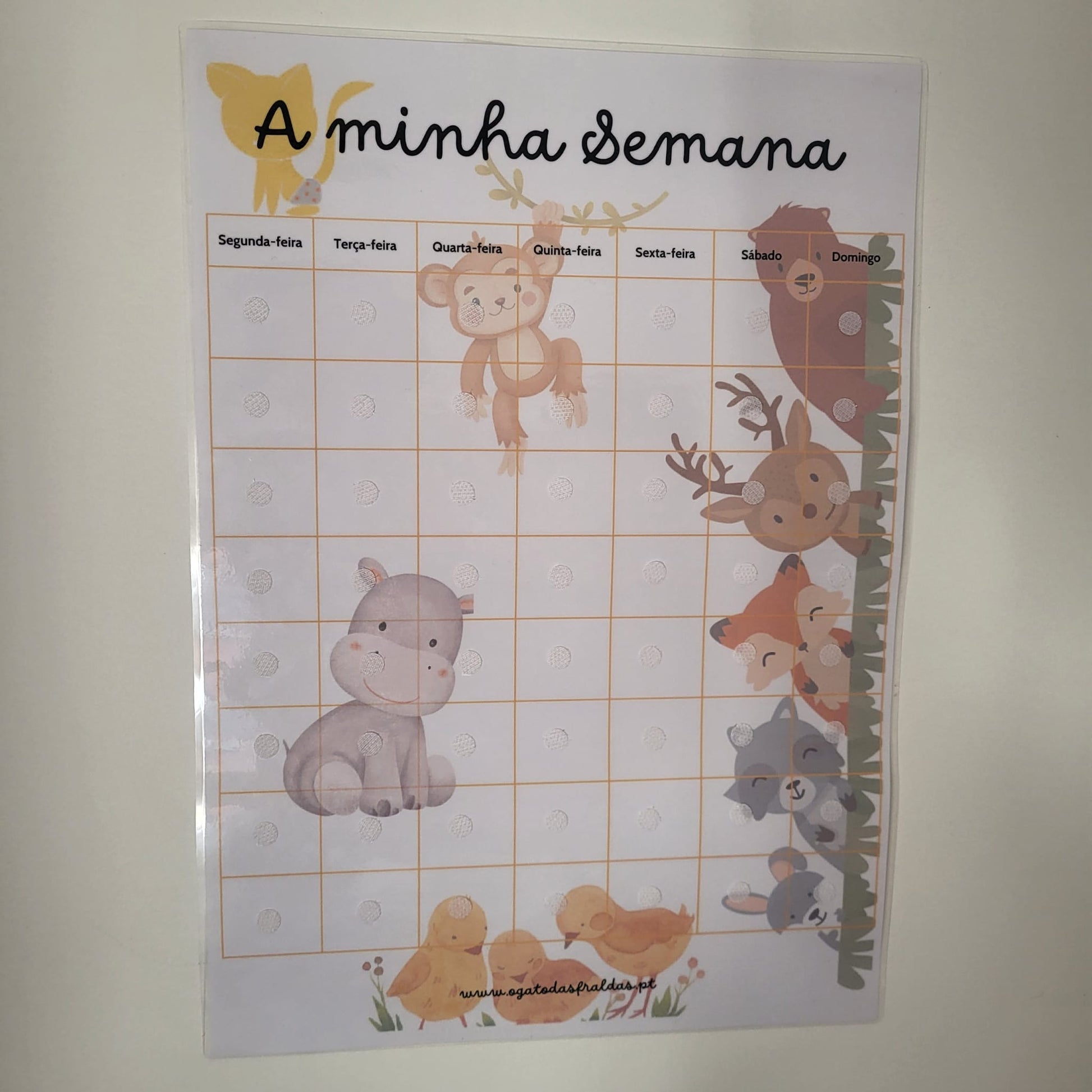 Planeador Semanal para crianças, O Gato das Fraldas - O Gato das Fraldas