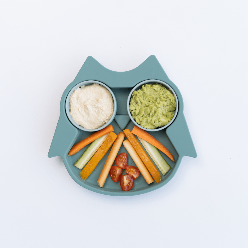 Prato Coruja com Taças, Silicone com Sucção, Tidy Tot - O Gato das Fraldas