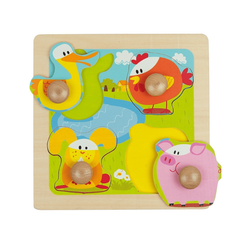 Puzzle com Pegas Grandes – Animais da Lagoa - O Gato das Fraldas