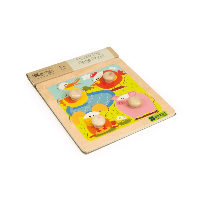 Puzzle com Pegas Grandes – Animais da Lagoa - O Gato das Fraldas